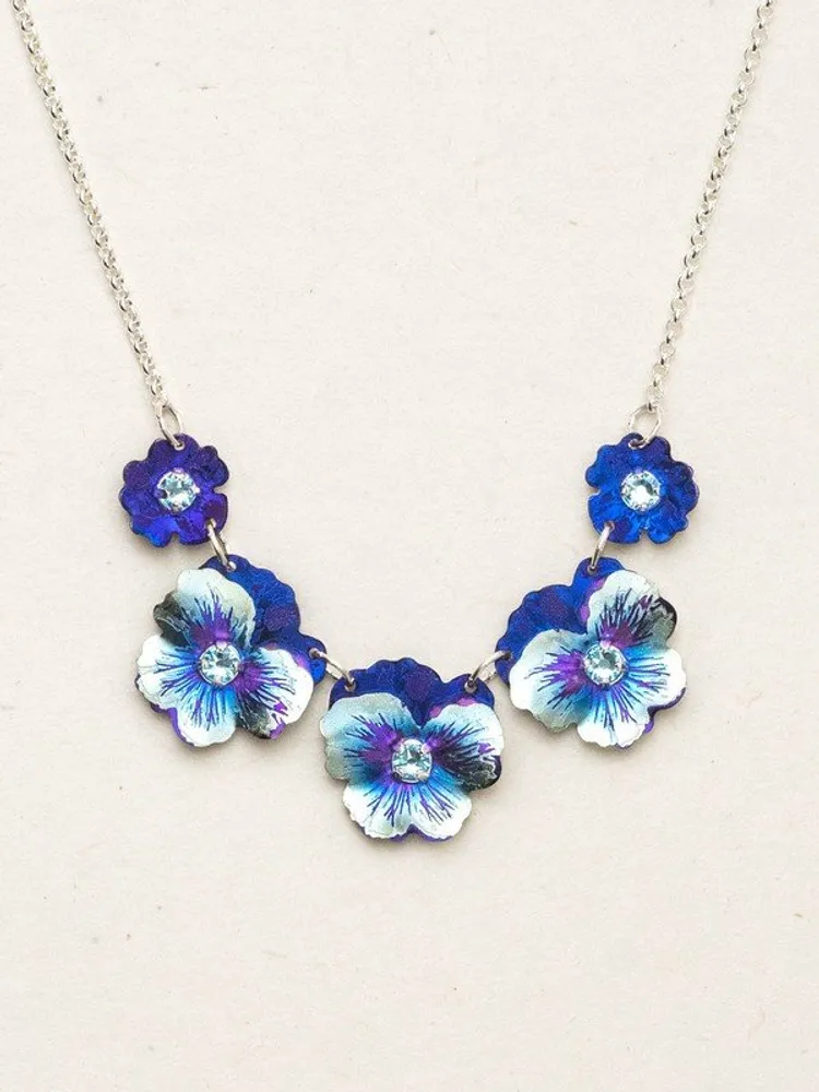 Holly Yashi Bonnie Blue 'Garden Pansy' Classic Necklace