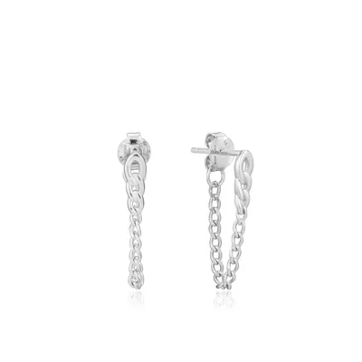 Ania Haie Silver Curb Chain Loop Studs