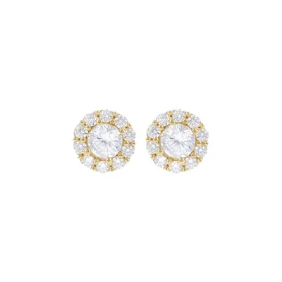 Bronzallure Golden CZ Cluster Stud Earrings