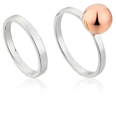 Ania Haie Two Tone Orbit Ring Set