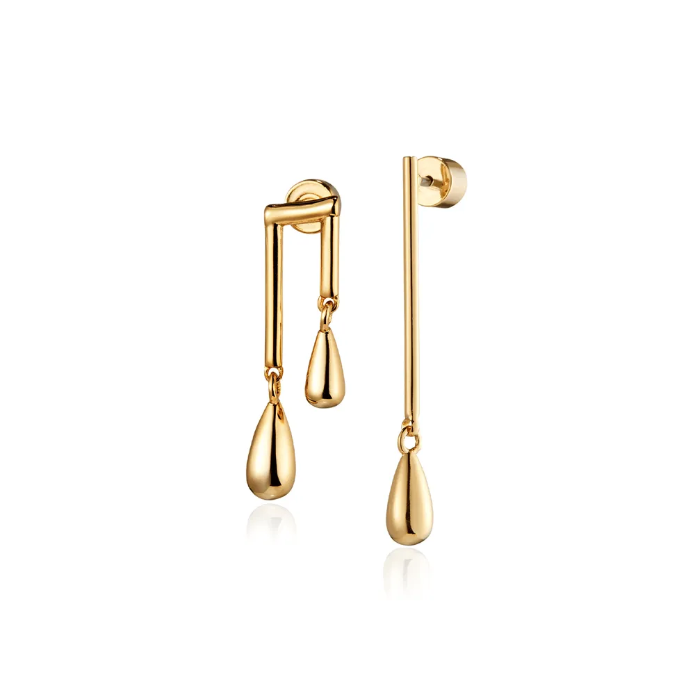 Jenny Bird Gold 'Denni' Asymmetry Drop Earrings