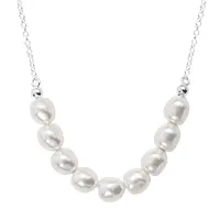 Marseille Sterling  Chain With 9 Faux Pearls