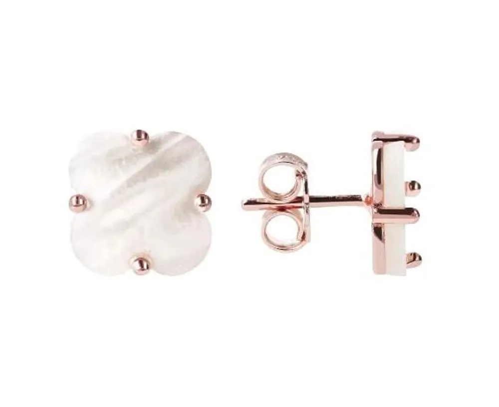 Bronzallure Mother of Pearl Clover Stud Earrings