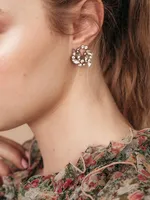 Olive & Piper Silver 'Mila' Wreath Stud Earrings