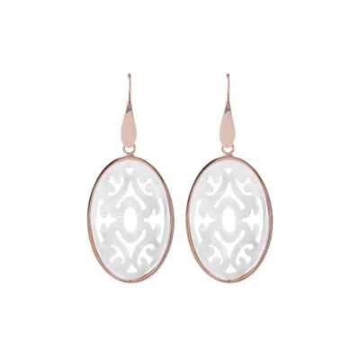 Bronzallure Dangle Earrings With Filigree White Mother Of Pearl
