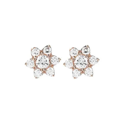 Bronzallure Cz Gemstone Flower Earrings