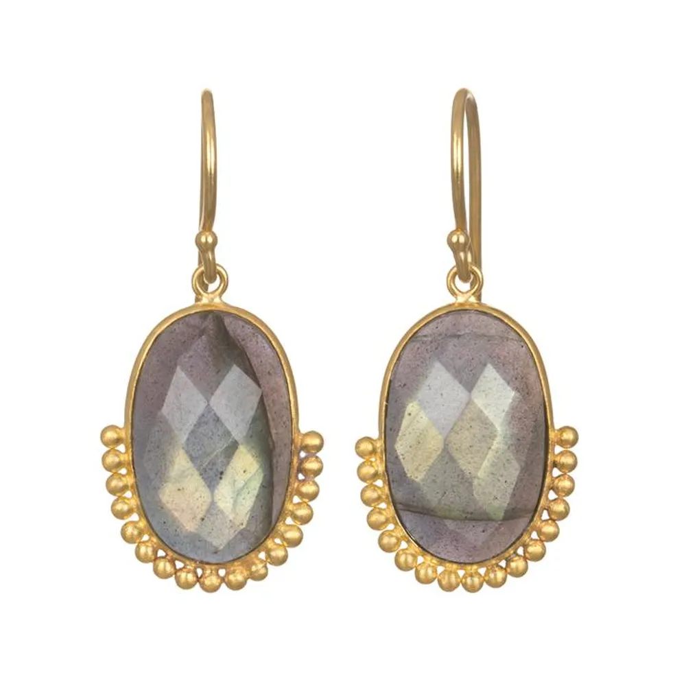 Satya Labradorite Dot Earrings