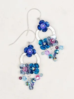 Holly Yashi Blue Silver 'Cascading Orchid' Earrings