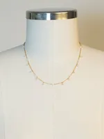 Holly Yashi Gold Cora White Pearl Necklace