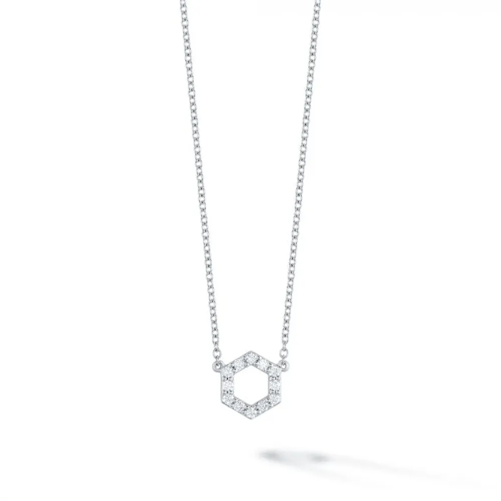 Birks 18K WG Iconic Bee Chic .11Ct Diamond Necklace