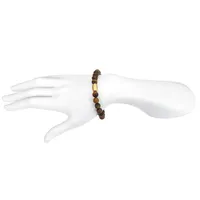Satya Gold Men's Sacred Insight Tiger Eye Stretch Bracelet