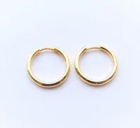 Kurshuni Gold Tube 18mm Huggie Hoops