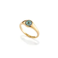 Jenny Bird Gold Enamel Evil Eye Ring Size