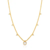 Ania Haie Gold Mother of Pearl Disc Drop Necklace