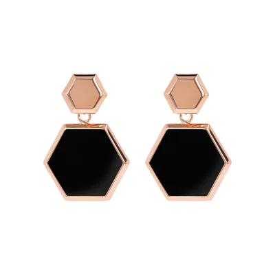 Bronzallure Hexagonal Dangle Earrings