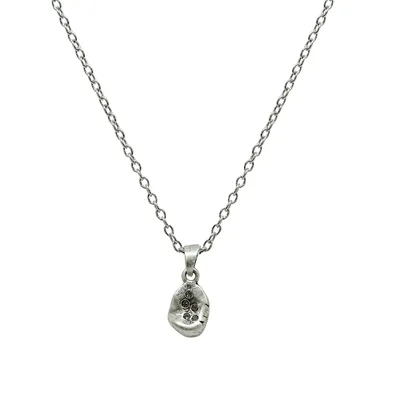 TAT2 Vintage SIlver Small Round Impression Necklace