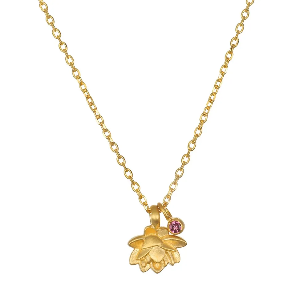 Satya Gold Bloom In Peace Lotus Necklace