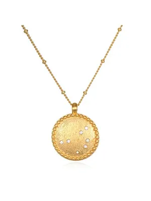 Satya Gold White Topaz Strength Pleiades Necklace