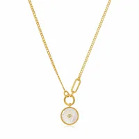 Ania Haie Gold Mother of Pearl Eclipse Emblem Necklace