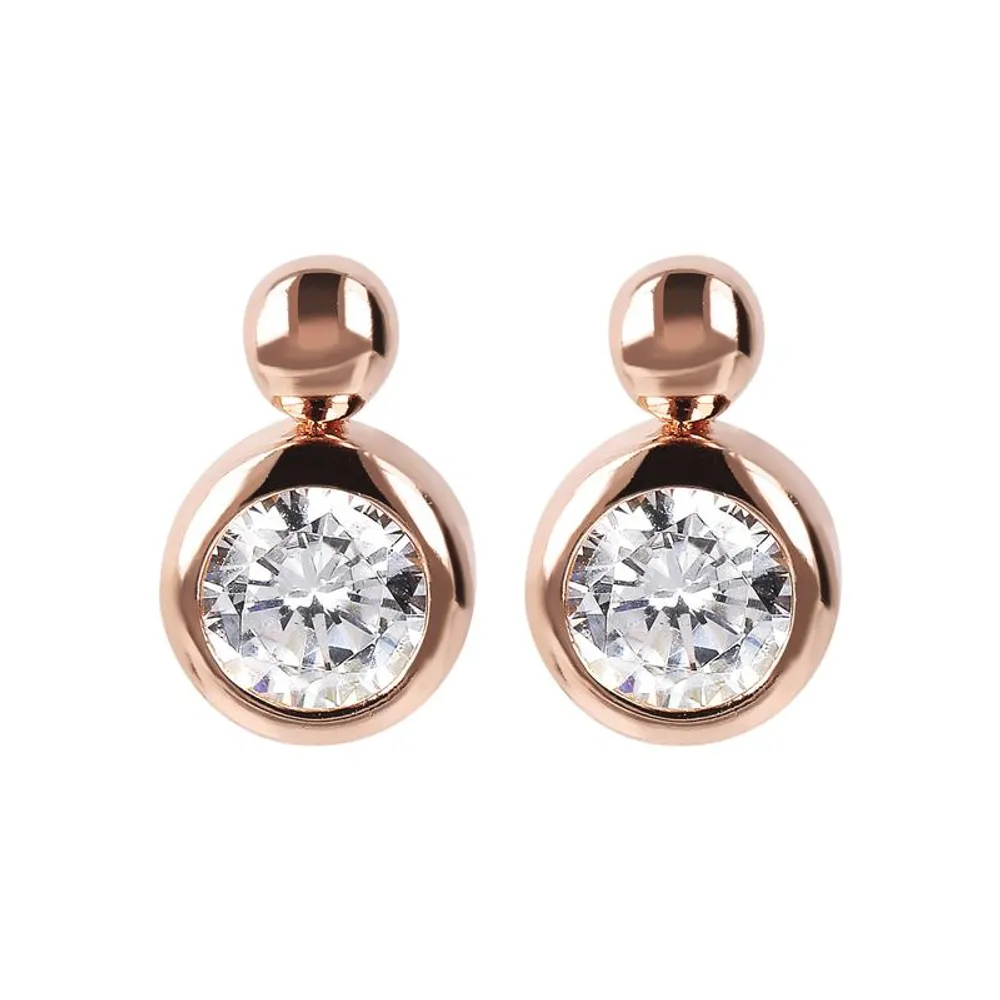 Bronzallure CZ Bezel Drop Earrings