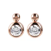 Bronzallure CZ Bezel Drop Earrings