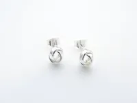 Marseille Silver Two Links Entwined Studs