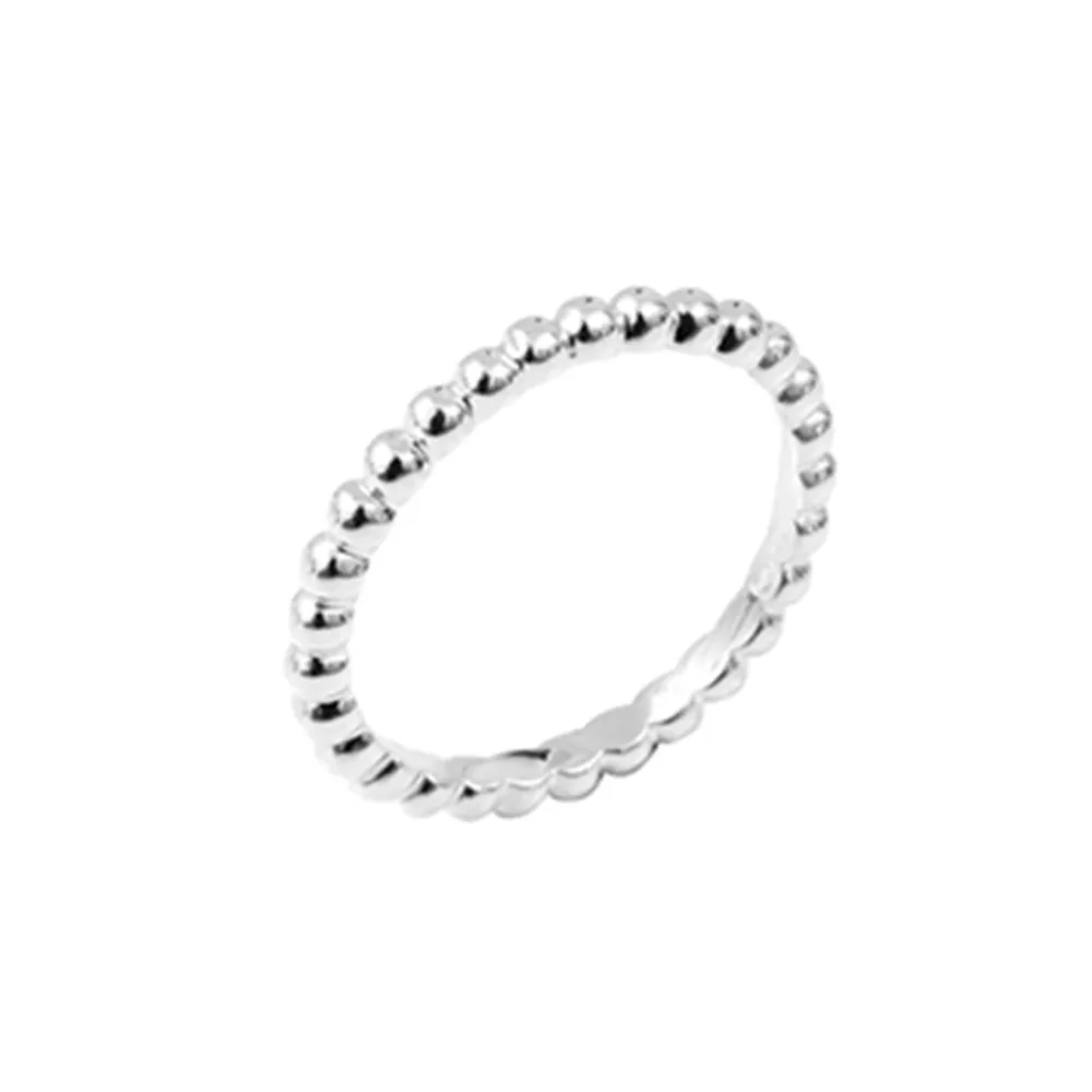 Marseille Silver Skinny Ball Ring Size