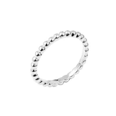 Marseille Silver Skinny Ball Ring Size