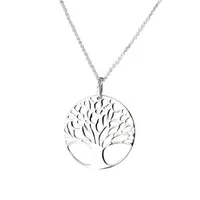 Marseille Sterling Silver Round Tree Pendant On Fine Chain