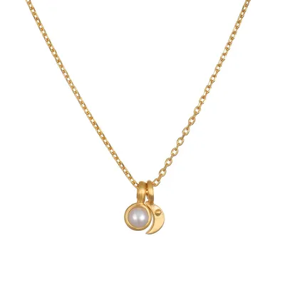 Satya Gold Moon Pearl Necklace