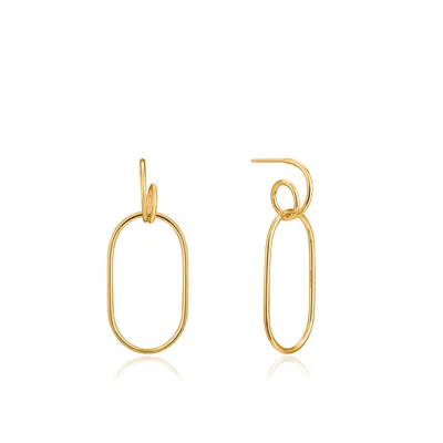 ANIA HAIE GOLD SPIRAL OVAL HOOP EARRINGS