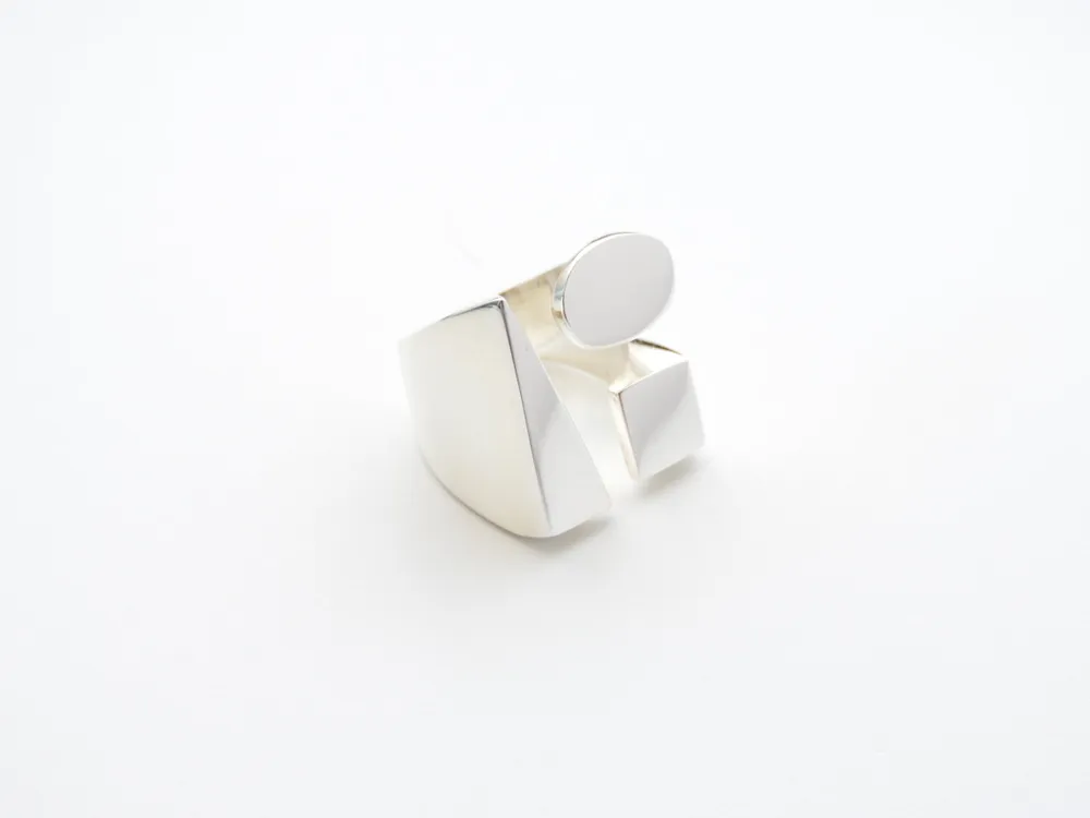 Marseille Silver Multi Geometric Ring Size