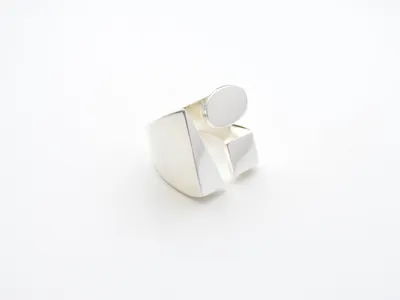 Marseille Silver Multi Geometric Ring Size