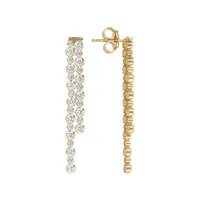 Bronzallure Double Tennis Golden Dangle Earrings