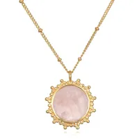 Satya Gold Rose Quartz Love Necklace