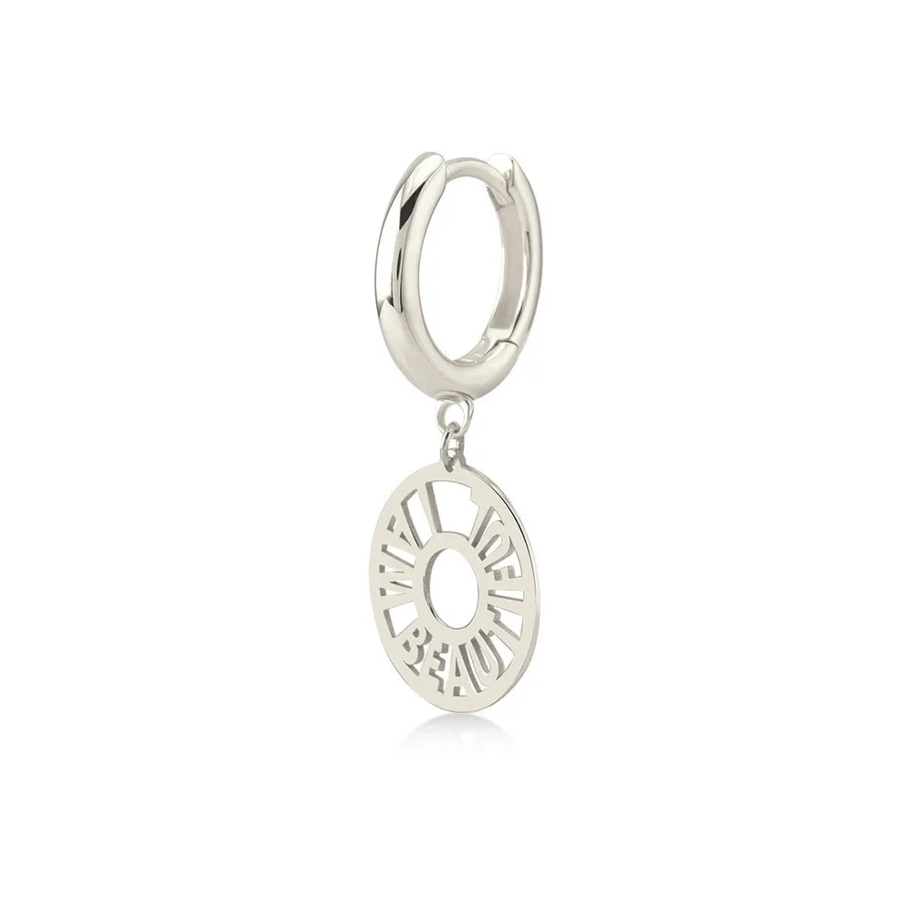 KURSHUNI Silver I AM BEAUTIFUL Single Earring