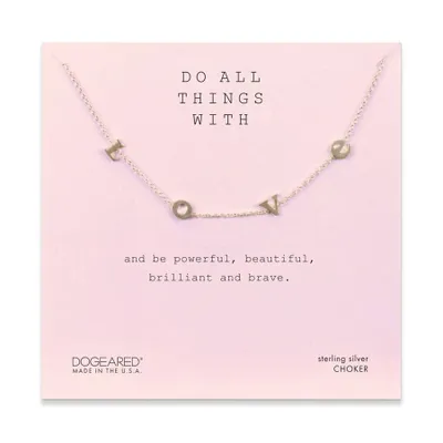 DOGEARED SILVER DO ALL THINGS WITH L-O-V-E NECKLACE