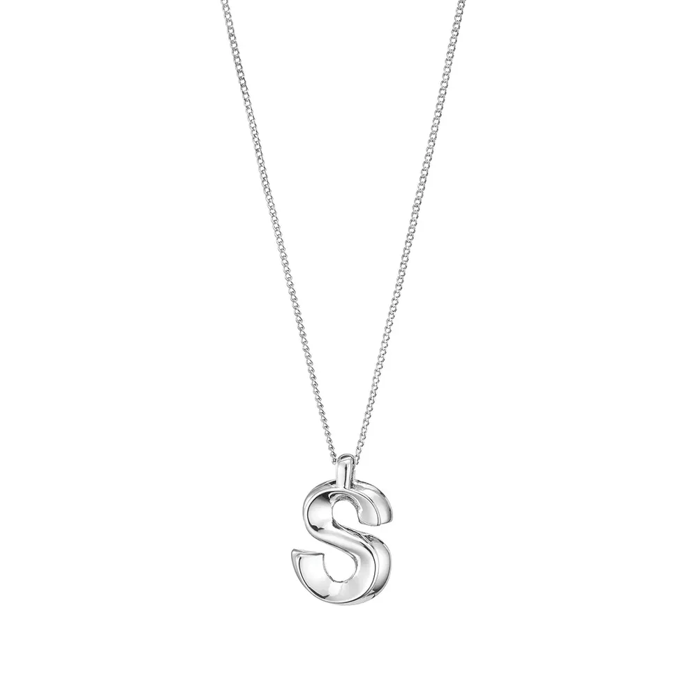 Jenny Bird Silver Monogram Necklace 'S'