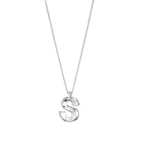 Jenny Bird Silver Monogram Necklace 'S'