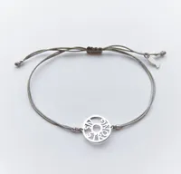 Kurshuni Silver 'NS Strong' String Bracelet