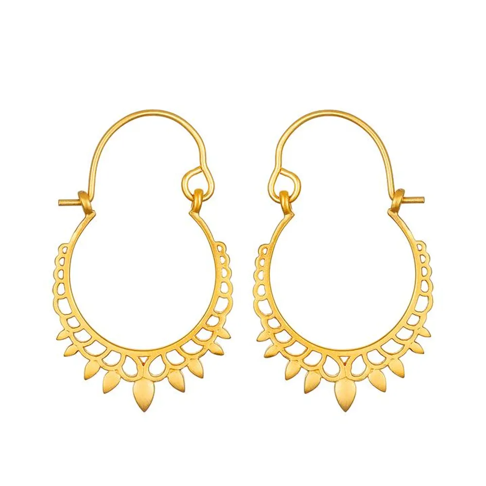 Satya Gold Petal Hoop Earrings