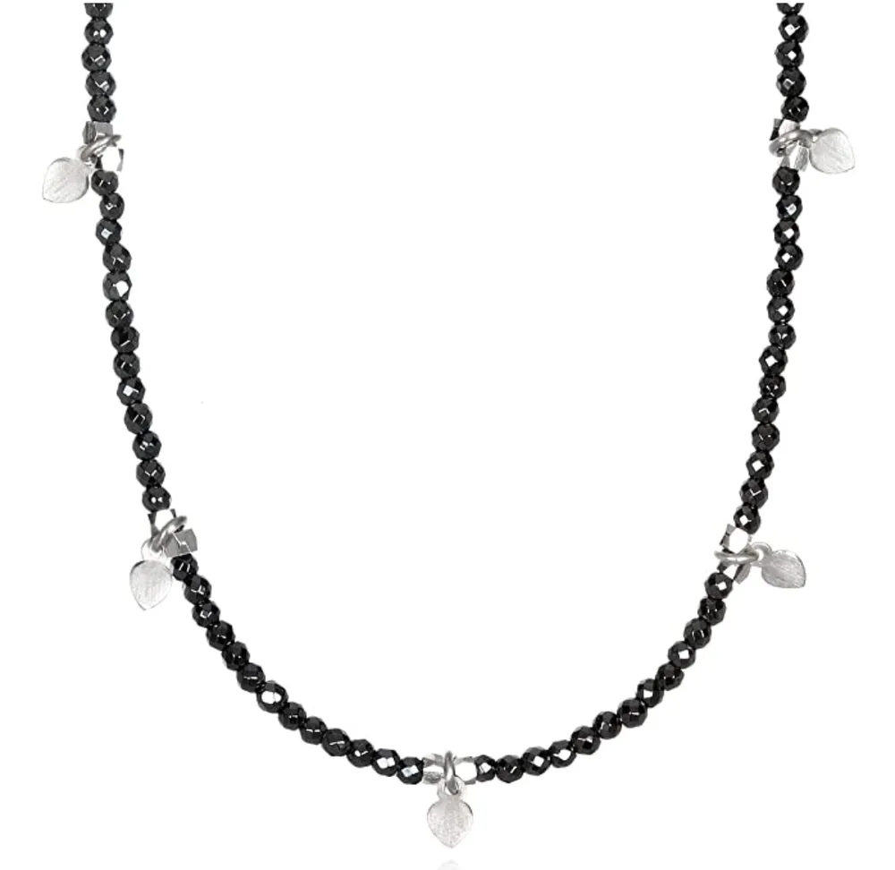 Satya Hematite Sterling Silver Lotus Petal Choker Necklace