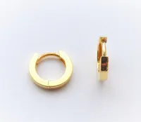 Kurshuni Gold Narrow Square Edge 12mm Huggie Hoops