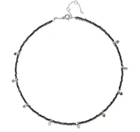 Satya Hematite Sterling Silver Lotus Petal Choker Necklace