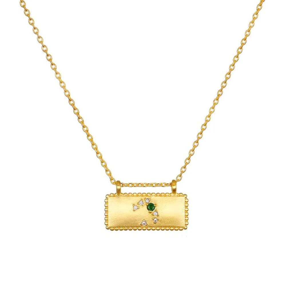 Satya Gold Taurus Emerald Zodiac Necklace