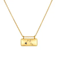 Satya Gold Virgo Sapphire Zodiac Necklace