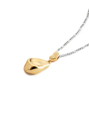 Jenny Bird Two Tone Silver Chain With Gold Nugget Thea Pendant