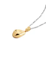 Jenny Bird Two Tone Silver Chain With Gold Nugget Thea Pendant