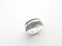 Marseille Silver Four Pattern Spin Ring Size