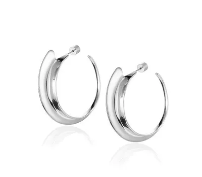 Jenny Bird Silver 'Vantage' Large Hoop Earrings